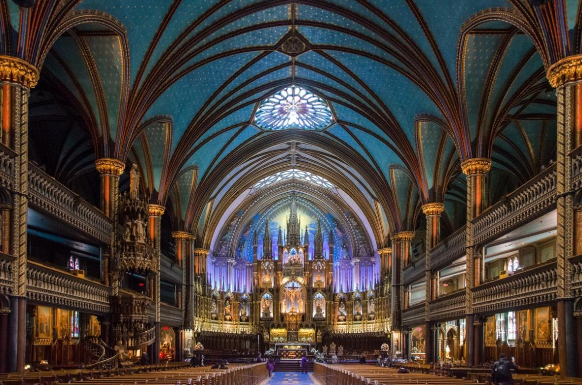 کلیسای نوتردام مونترال، یکی از زیباترین کلیساهای کانادا