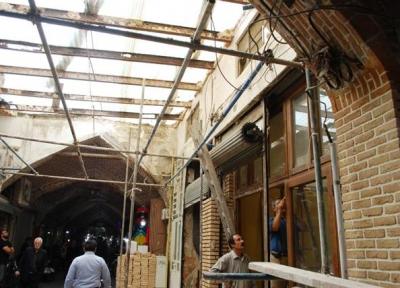 مرمت طاق های ورودی راسته آینه سازان بازار تاریخی تبریز