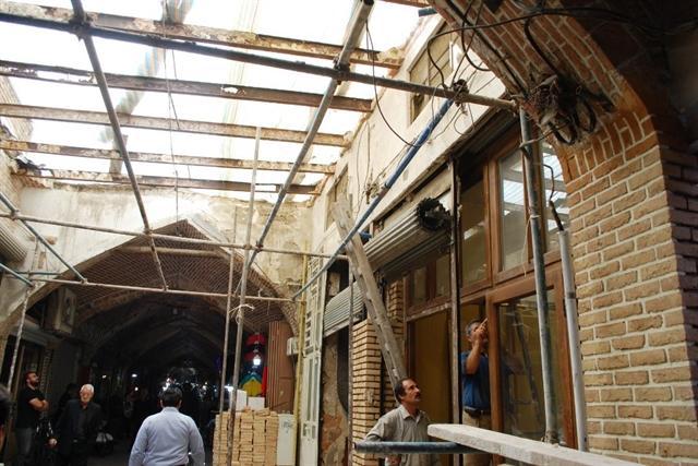 مرمت طاق های ورودی راسته آینه سازان بازار تاریخی تبریز مرمت طاق های ورودی راسته آینه سازان بازار تاریخی تبریز