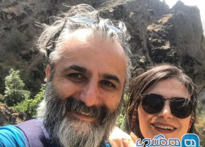 کوهنوردی خانم مجری با همسرش
